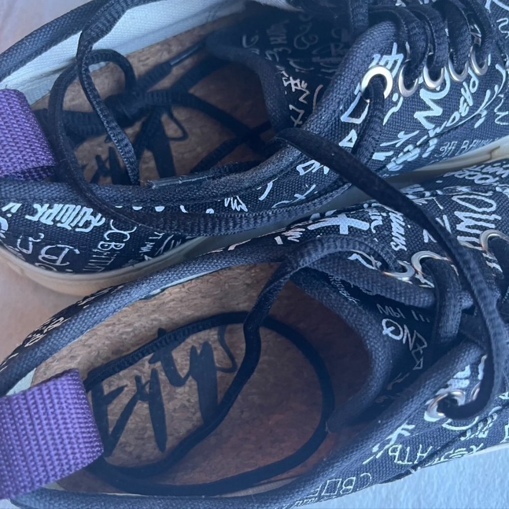 Eytys Black Printed Graffiti Sneakers EU 37 US 7 - Picture 8 of 11